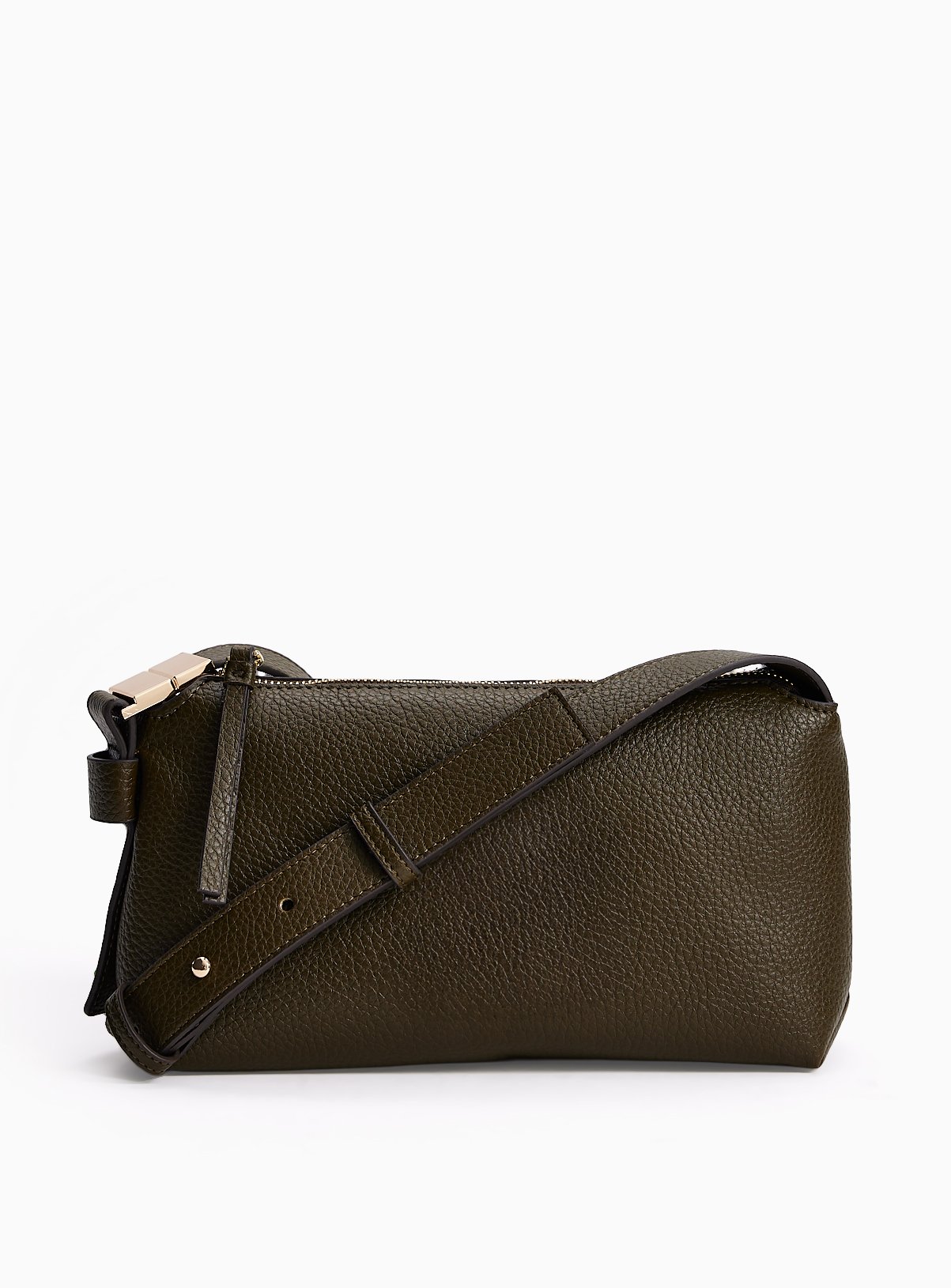 Dark Green Olive PVC Cross Body Bag One Size - Image 2 thumbnail